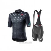 2021 Fahrradbekleidung Castelli Tief Blau Trikot Kurzarm und Tragerhose (5)